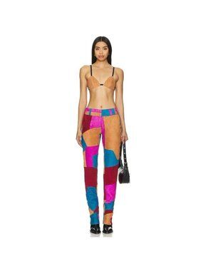 Understated Leather x Revolve 70s Patch suede leather Pant in Multi S